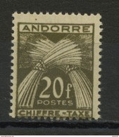 ANDORRE FR -  TAXE -  N° Yvert  T 31** - Unused Stamps