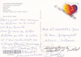 Cachet Manuel--Griffe Linéaire "ORLEANS-UNIVERSITE " Type Coeur Sur Cpm Villages D'Alsace-Multivues - Handstempels