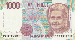 ITALIA LIRE 1000 MONTESSORI UNC (ZK1764 - 1000 Lire