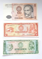 3 BILLETS Du PEROU - 100 Cien Intis / 10 Diez Soles De Ord / 5 Cinco Soles De Ord  - NEUFS - Perù