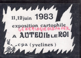 78- AUTEUIL LE ROI - SALON CARTES POSTALES -ILLUSTRATEUR SIZLER JEAN CLAUDE - BEYNES- 1983 - Andere & Zonder Classificatie
