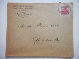ENVELOPPE MULHOUSE POUR GUEBWILLER , COMMERCIALE 1907, BIJOUTERIE HORLOGERIE BOURUIN HARTMANN - Collections (sans Albums)