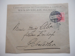 ENVELOPPE MULHOUSE POUR GUEBWILLER , COMMERCIALE 1901 CONSTRUCTION DE CHAUDIERES A VAPEUR - Collections (sans Albums)