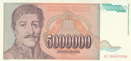 BANCONOTA 5.000.000 DINARI JUGOSLAVIA UNC (ZX1579 - Yougoslavie