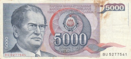 BANCONOTA 5000 DINARI JUGOSLAVIA VF (ZX1560 - Yougoslavie