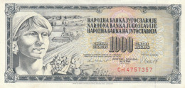 BANCONOTA 1000 DINARI JUGOSLAVIA AUNC (ZX1542 - Yougoslavie