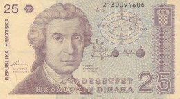 BANCONOTA 25 DINARA CROAZIA VF (ZX1494 - Croatia