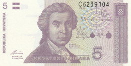 BANCONOTA 5 DINARI CROAZIA UNC (ZX1427 - Croazia