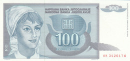 BANCONOTA 100 DINARI JUGOSLAVIA UNC (ZX1400 - Yougoslavie