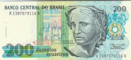 BANCONOTA BRASILE 200 CRUZEIROS UNC (ZX1352 - Brésil