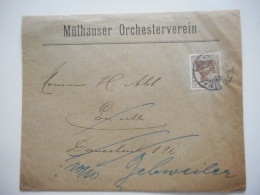 ENVELOPPE MULHOUSE POUR GUEBWILLER , COMMERCIALE 1910  MULHAUSER ORCHESTERVEREIN - Collections (sans Albums)