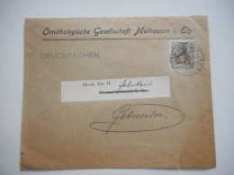 ENVELOPPE MULHOUSE POUR GUEBWILLER , COMMERCIALE 1907  ORNITHOLOGISCHE GESELLSCHAFT MULHAUSEN - Collections (sans Albums)