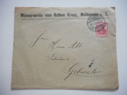 ENVELOPPE MULHOUSE POUR GUEBWILLER , COMMERCIALE 1907  MANNERVEREIN VOM ROTHEN KREUZ - Collections (sans Albums)