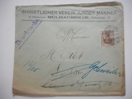 ENVELOPPE MULHOUSE POUR GUEBWILLER , COMMERCIALE 1906  CHRISTLICHER VEREIN JUNGER MANNER - Collections (sans Albums)