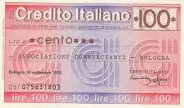 MINIASSEGNO FDS CREDITO ITALIANO L.100 ASS COMM BO (ZY842 - [10] Assegni E Miniassegni