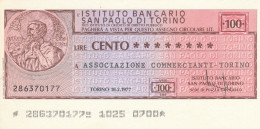 MINIASSEGNO FDS IST SAN PAOLO TORINO L.100 ASS COMM TO (ZY858 - [10] Assegni E Miniassegni