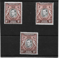 KENYA, UGANDA AND TANGANYIKA 1938 - 1954 1c X 3 DIFFERENT SG 131, 131a, 131ai UNMOUNTED MINT Cat £13+ - Kenya, Uganda & Tanganyika