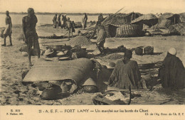 PC AFRICA FORT LAMY UN MARCHÉ SUR LES BORDS DU CHARI CHAD (a51583) - Tchad