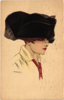 PC ARTIST SIGNED, NANNI, GLAMOUR LADY, BIG HAT, Vintage Postcard (b50951) - Nanni