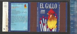 EL GALLO ( COQ ROOSTER HAAN HAHN ) WITH COOKING RECIPE COL DE BRUSELAS EN SALSA - OLD MATCHBOX SKILLET MADE IN ECUADOR - Boites D'allumettes - Etiquettes