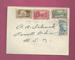 Lettre De 1937 Pour Les EUAN - YT N° 36, 89, 92 Et 123 - Exposition Internationale De Paris - Storia Postale
