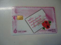 THAILAND   USED  CARDS   TOT CHIPS ANNIVERSARIES  ROSES - Thaïland