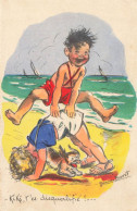 Germaine BOURET * CPA Illustrateur Bouret * éditeur M.D. PARIS Série 625 * Enfant Jeux Plage Mer Chien Dog Saute Mouton - Bouret, Germaine