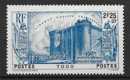 TIMBRE TOGO BASTILLE REVOLUTION N° 181 NEUF * GOMME LEGERE TRACE DE CHARNIERE - Used Stamps