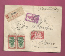 Lettre Recommandée Par Avion De 1938 Pour La France - YT N° 80, 84 En Paire Et 97 - Exposition Internationale De Paris - Covers & Documents