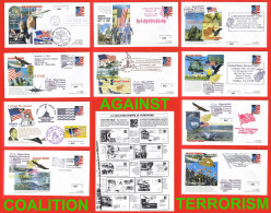 FULL SET Of Ten Envelopes Numbered 65/100 From The "WAR ON TERRORISM" Series - UNITED WE STAND. Edition Only 100 Copies. - Omslagen Van Evenementen