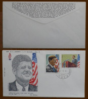 1er Anniversaire De L'assassinat Du Président Des USA John Fitzgerald KENNEDY - Enveloppe Commémorative Avec Son Cursus  - Storia Postale