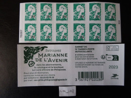 2023 CARNET MARIANNE L'AVENIR L.V. SPM. TD207 SAINT PIERRE ET MIQUELON SURCHARGE DÉCALÉE À DROITE - Postzegelboekjes