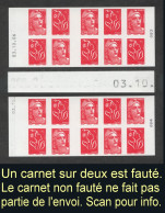 SUPERBE VARIETE DATE CARNET GANDON - LAMOUCHE DATE ERRONEE ET DECALEE N** MAURY 563c VARIETE SANS MILLESIME - VARCURIO - Unused Stamps