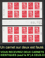 VARIETE DATE Sur 2 CARNETS  GANDON - LAMOUCHE DATE ERRONEE ET DECALEE N** MAURY 563c VARIETE SANS MILLESIME - VARCURIO - Unused Stamps