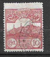 SAN MARINO - 1903 - ORDINARIA MONTE TITANO - C.10 -  USATO (YVERT 36 - MICHEL 36  SS 36) - Gebruikt