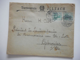 ENVELOPPE ALSACE, ILLZACH TURNVEREIN 1912  POUR GUEBWILLER  COMMERCIALE - Collections (sans Albums)