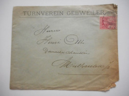 ENVELOPPE ALSACE, TURNVEREIN GUEBWILLER 1901 POUR MULHOUSE  COMMERCIALE - Collections (sans Albums)