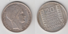 20 FRS 1938 TTB+ - TURIN - ARGENT - 20 Francs