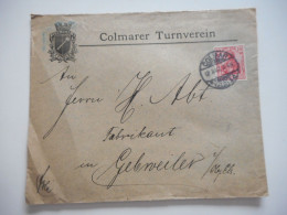 ENVELOPPE ALSACE, COLMAR TURNVEREIN 1907 POUR GUEBWILLER  COMMERCIALE - Collections (sans Albums)
