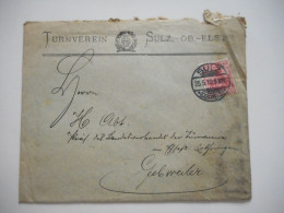 ENVELOPPE ALSACE, SULZ  TURNVEREIN SULZ 1910 POUR GUEBWILLER  COMMERCIALE - Collections (sans Albums)