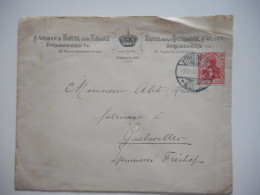 ENVELOPPE ALSACE, STRASBOURG HOTEL DE LA COURONNE 1908 POUR GUEBWILLER  COMMERCIALE - Collections (sans Albums)