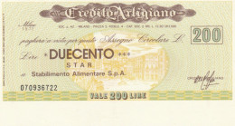 MINIASSEGNO CREDITO ARTIGIANO STAR L.200 QFDS (YM677 - [10] Chèques