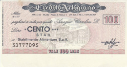 MINIASSEGNO CREDITO ARTIGIANO STAR L.100 QFDS (YM684 - [10] Assegni E Miniassegni