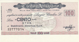 MINIASSEGNO CREDITO ARTIGIANO STAR L.100 QFDS (YM683 - [10] Assegni E Miniassegni