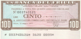 MINIASSEGNO BANCA DEL FRIULI ASS COMM UDINE L.100 FDS (YM927 - [10] Cheques En Mini-cheques