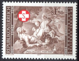 AUSTRIA 1977 - 1v - MNH - Samaritans - First Aid - Injury - F. Bassano - Painting - Red Cross - Samaritains Secourisme - Primeros Auxilios
