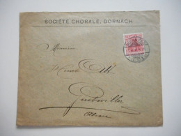 ENVELOPPE ALSACE, DORNACH, SOCIETE CHORALE 1907 POUR GUEBWILLER  COMMERCIALE - Collections (sans Albums)