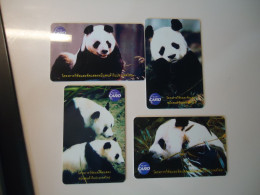 THAILAND   USED 4 CARDS TOT ANIMALS PANDA - Dschungel