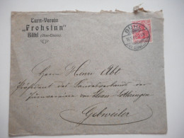 ENVELOPPE ALSACE, BUHL, TURNVEREIN FROHSINN 1908 POUR GUEBWILLER  COMMERCIALE - Collections (sans Albums)