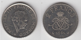 MONACO - 2 FRS 1982 - 1960-2001 Nouveaux Francs